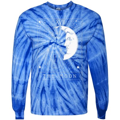 Tarot Card Crescent Moon And Cat Tie-Dye Long Sleeve Shirt