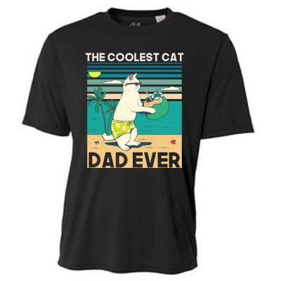 The Coolest Cat Dad Ever Cooling Performance Crew T-Shirt