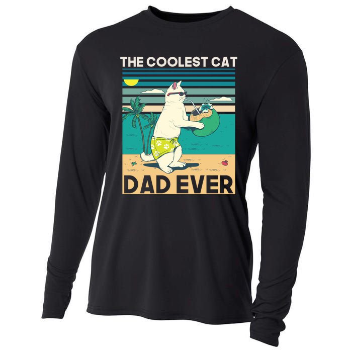 The Coolest Cat Dad Ever Cooling Performance Long Sleeve Crew