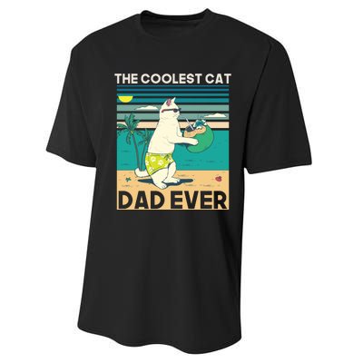 The Coolest Cat Dad Ever Performance Sprint T-Shirt