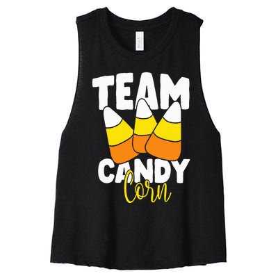 Team Candy Corn Halloween Costume Funny Women's Racerback Cropped Tank