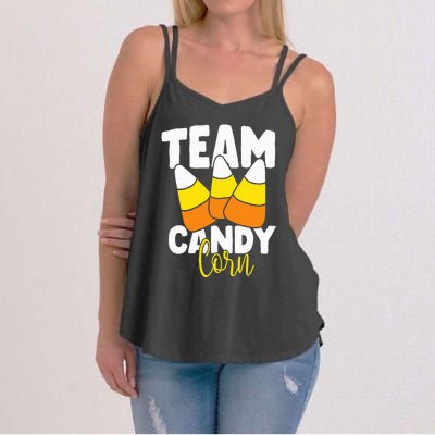 Team Candy Corn Halloween Costume Funny Women's Strappy Tank