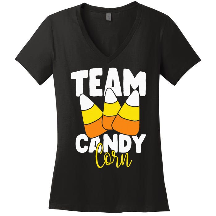 Team Candy Corn Halloween Costume Funny Women's V-Neck T-Shirt