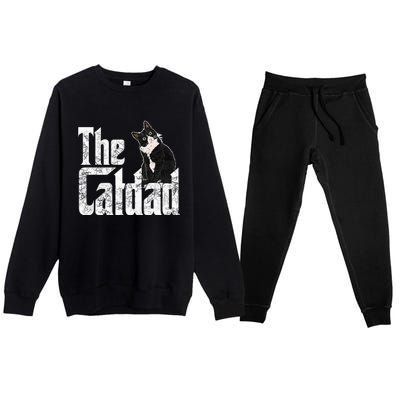 The Catfather Crazy Cat Father Kitty Daddy Premium Crewneck Sweatsuit Set