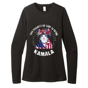 This Childless Cat Lady Ladies Is Voting Kamala 2024 Womens CVC Long Sleeve Shirt