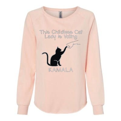 This Childless Cat Lady Is Voting Kamala Womens California Wash Sweatshirt