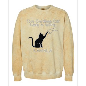 This Childless Cat Lady Is Voting Kamala Colorblast Crewneck Sweatshirt