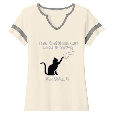 This Childless Cat Lady Is Voting Kamala Ladies Halftime Notch Neck Tee