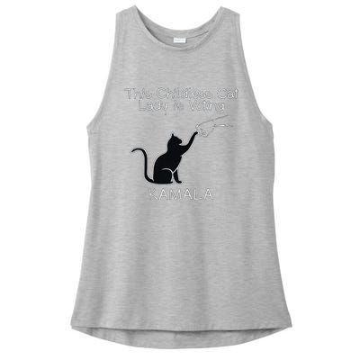 This Childless Cat Lady Is Voting Kamala Ladies PosiCharge Tri-Blend Wicking Tank