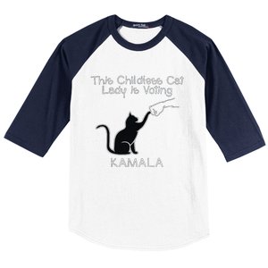 This Childless Cat Lady Is Voting Kamala Baseball Sleeve Shirt