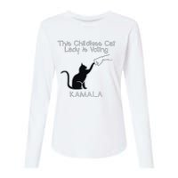 This Childless Cat Lady Is Voting Kamala Womens Cotton Relaxed Long Sleeve T-Shirt