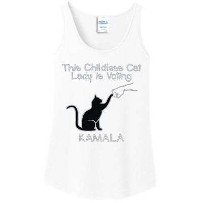 This Childless Cat Lady Is Voting Kamala Ladies Essential Tank