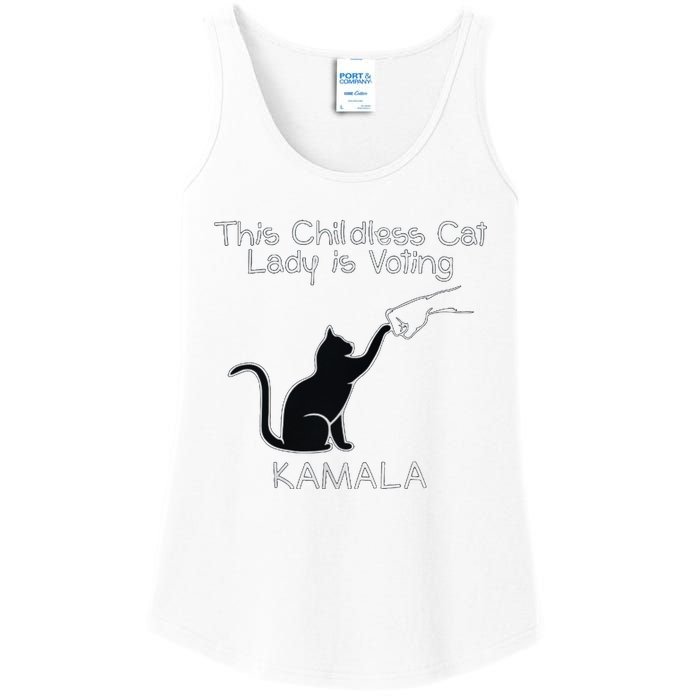 This Childless Cat Lady Is Voting Kamala Ladies Essential Tank