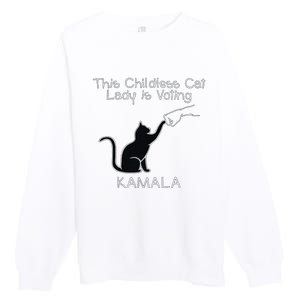 This Childless Cat Lady Is Voting Kamala Premium Crewneck Sweatshirt