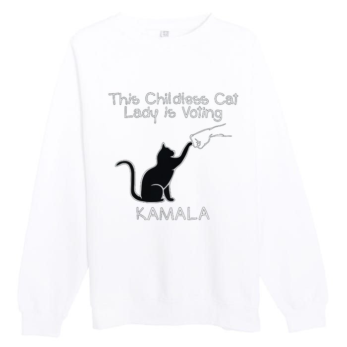 This Childless Cat Lady Is Voting Kamala Premium Crewneck Sweatshirt