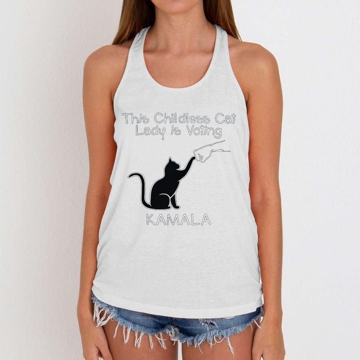 This Childless Cat Lady Is Voting Kamala Women's Knotted Racerback Tank