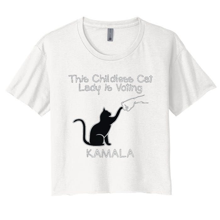 This Childless Cat Lady Is Voting Kamala Women's Crop Top Tee