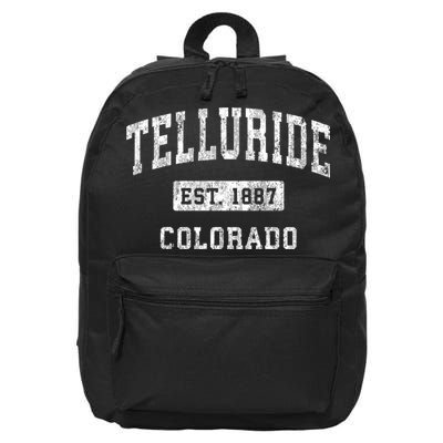 Telluride Colorado Co Vintage Established Sports 16 in Basic Backpack