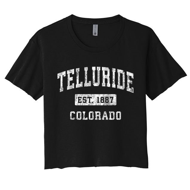 Telluride Colorado Co Vintage Established Sports Crop Top