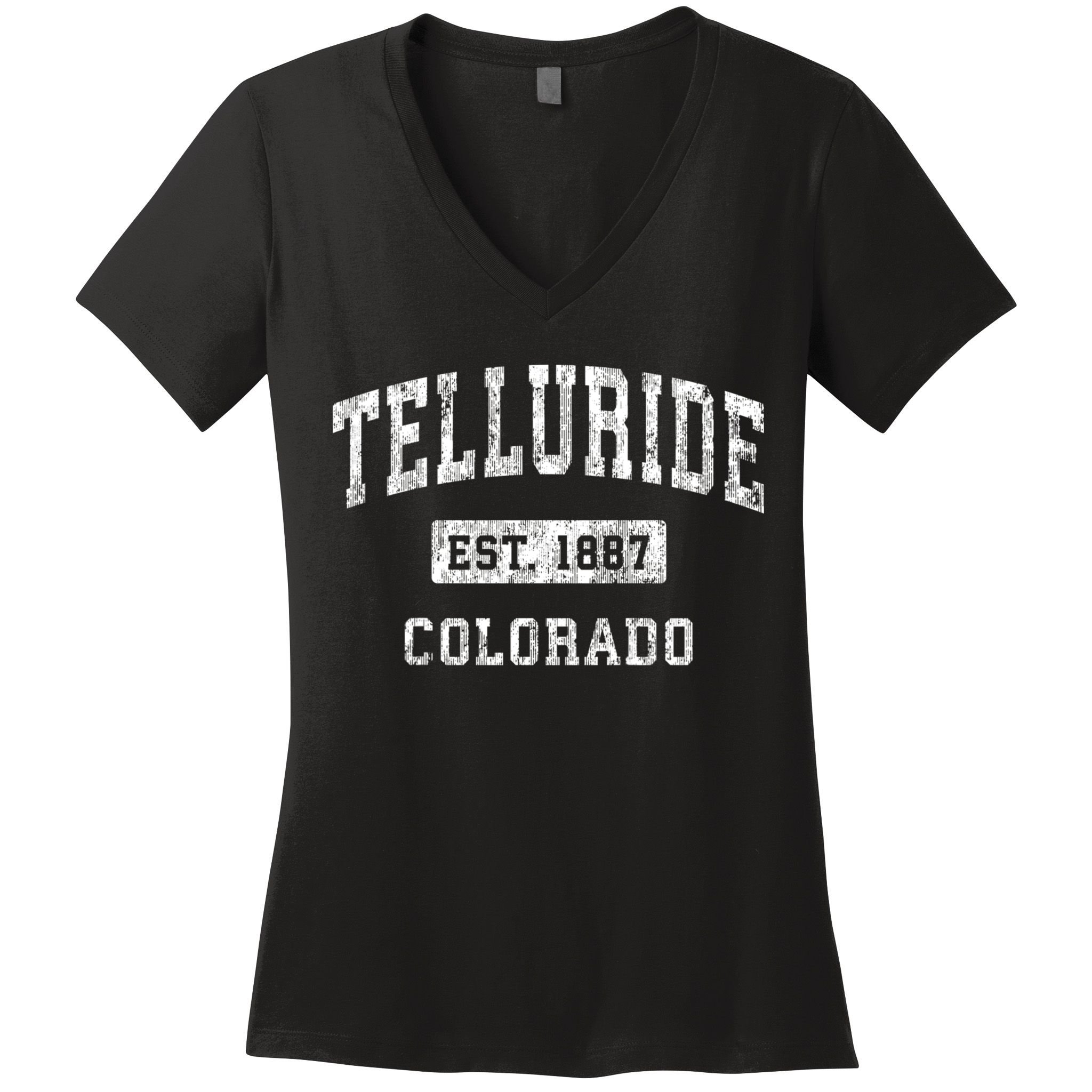 Telluride Colorado Co Vintage Established Sports Women's V-Neck T-Shirt