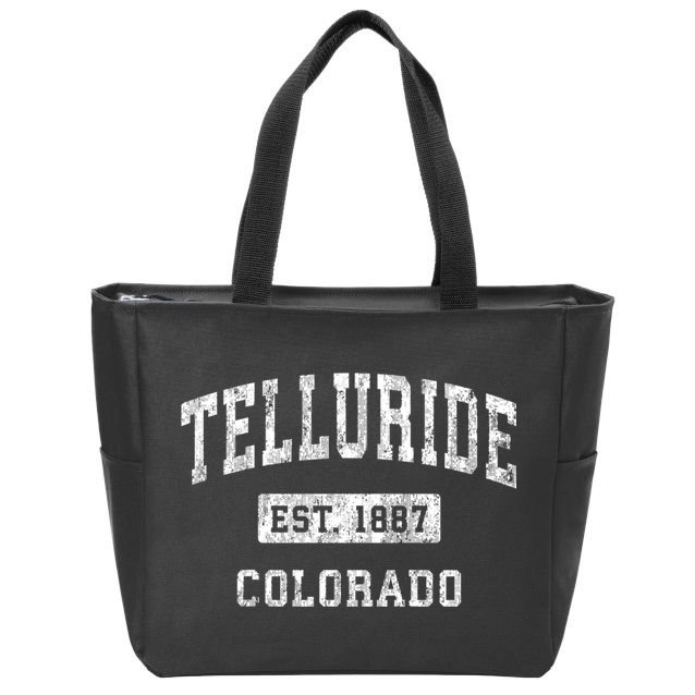 Telluride Colorado Co Vintage Established Sports Zip Tote Bag
