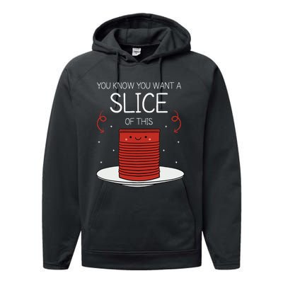 Thanksgiving Canned Cranberry Sauce Performance Fleece Hoodie