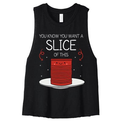 Thanksgiving Canned Cranberry Sauce Women's Racerback Cropped Tank