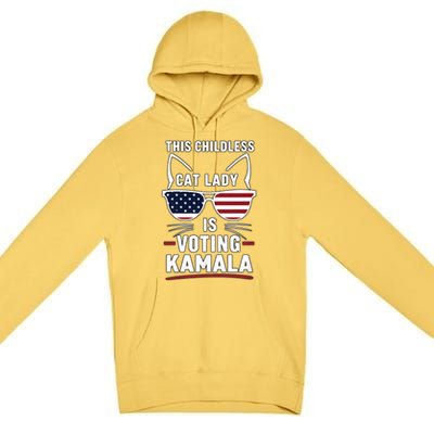 This Childless Cat Lady Is Voting Kamala Harris 2024 Premium Pullover Hoodie