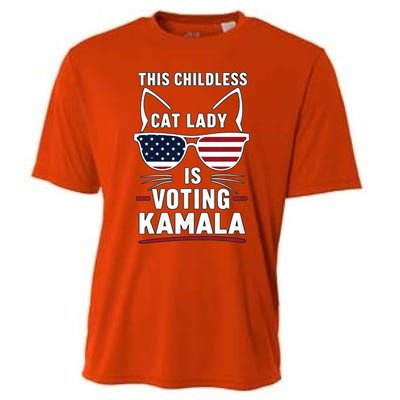 This Childless Cat Lady Is Voting Kamala Harris 2024 Cooling Performance Crew T-Shirt