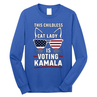 This Childless Cat Lady Is Voting Kamala Harris 2024 Long Sleeve Shirt