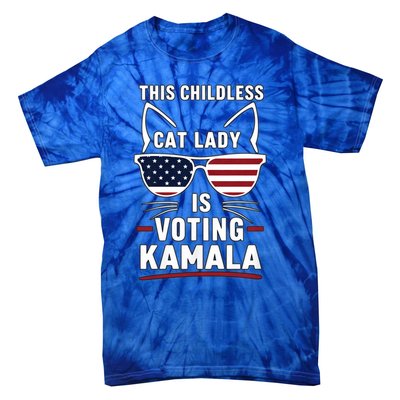 This Childless Cat Lady Is Voting Kamala Harris 2024 Tie-Dye T-Shirt