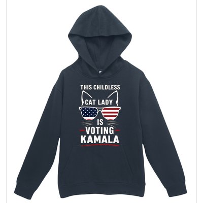 This Childless Cat Lady Is Voting Kamala Harris 2024 Urban Pullover Hoodie