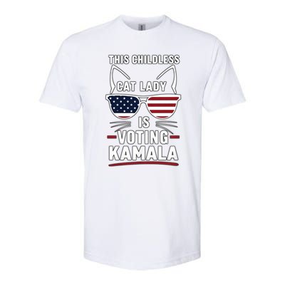 This Childless Cat Lady Is Voting Kamala Harris 2024 Softstyle CVC T-Shirt