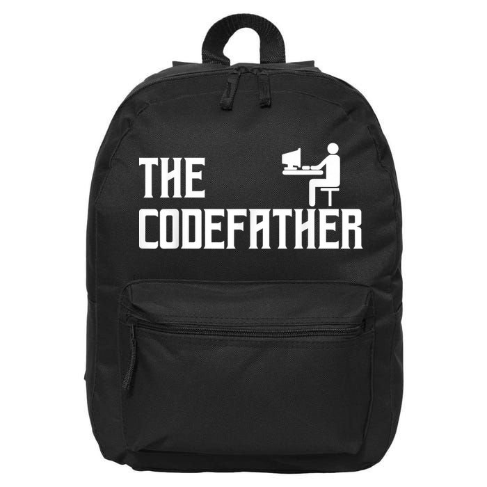 The Codefather Coding Coder Developer Computer Nerd 16 in Basic Backpack