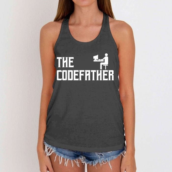 The Codefather Coding Coder Developer Computer Nerd Women's Knotted Racerback Tank