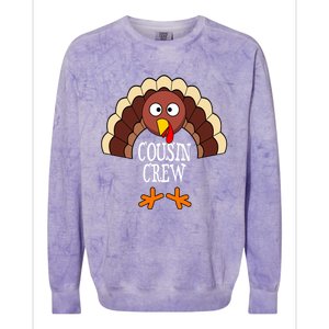 Thanksgiving Cousin Crew Turkey Group Matching Family Cute Gift Colorblast Crewneck Sweatshirt