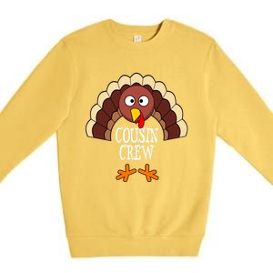 Thanksgiving Cousin Crew Turkey Group Matching Family Cute Gift Premium Crewneck Sweatshirt