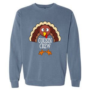 Thanksgiving Cousin Crew Turkey Group Matching Family Cute Gift Garment-Dyed Sweatshirt