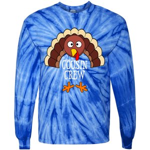 Thanksgiving Cousin Crew Turkey Group Matching Family Cute Gift Tie-Dye Long Sleeve Shirt