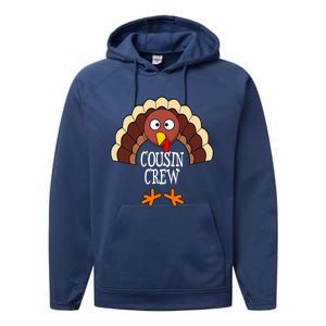 Thanksgiving Cousin Crew Turkey Group Matching Family Cute Gift Performance Fleece Hoodie