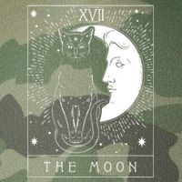 Tarot Card Crescent Moon And Cat Graphic Legacy Tie Dye Trucker Hat