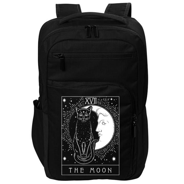 Tarot Card Crescent Moon And Cat Graphic Impact Tech Backpack