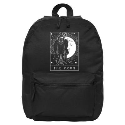 Tarot Card Crescent Moon And Cat Graphic 16 in Basic Backpack