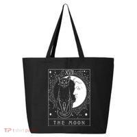 Tarot Card Crescent Moon And Cat Graphic 25L Jumbo Tote
