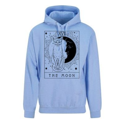 Tarot Card Crescent Moon And Cat Graphic Unisex Surf Hoodie