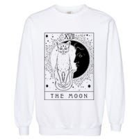 Tarot Card Crescent Moon And Cat Graphic Garment-Dyed Sweatshirt