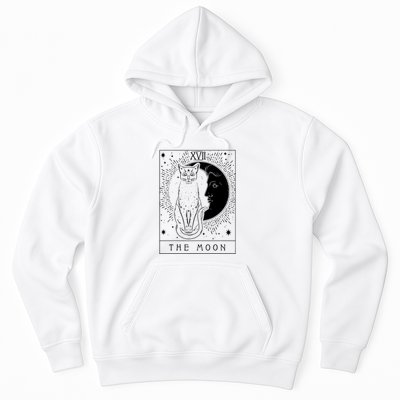 Tarot Card Crescent Moon And Cat Graphic Hoodie
