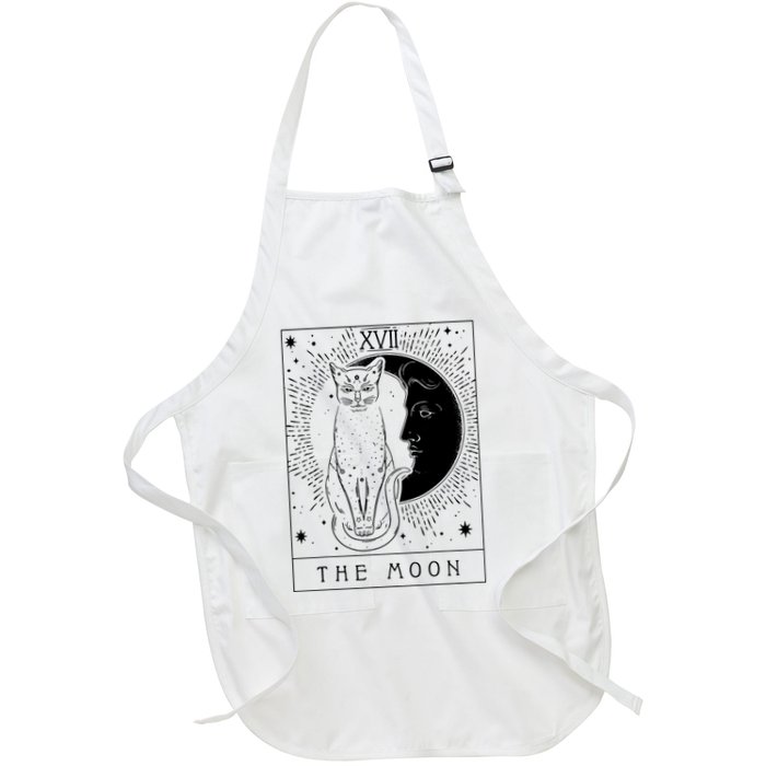 Tarot Card Crescent Moon And Cat Graphic Apron