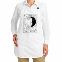 Tarot Card Crescent Moon And Cat Graphic Apron