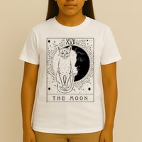 Tarot Card Crescent Moon And Cat Graphic T-Shirt